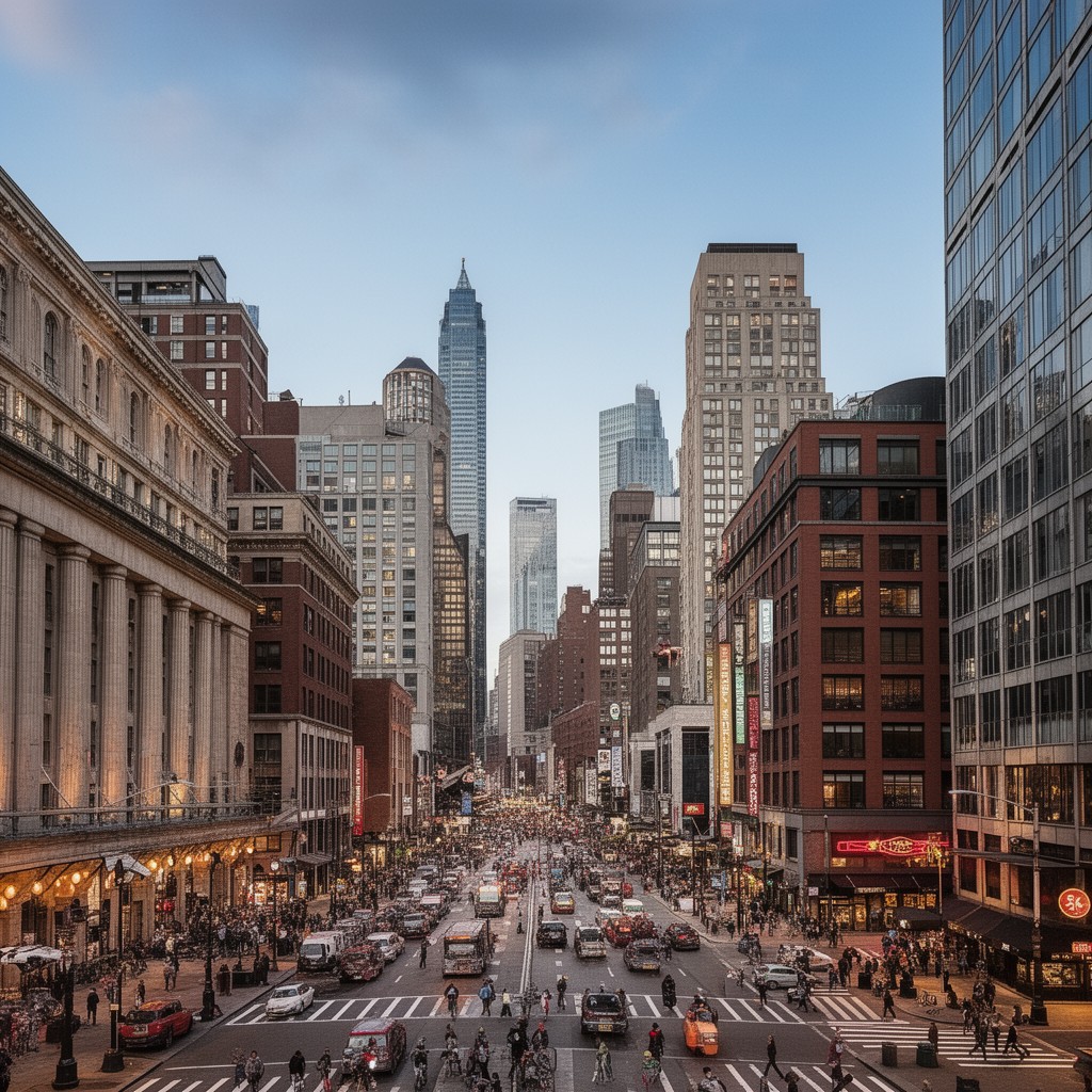 AI-generated illustration of Downtown Brooklyn
