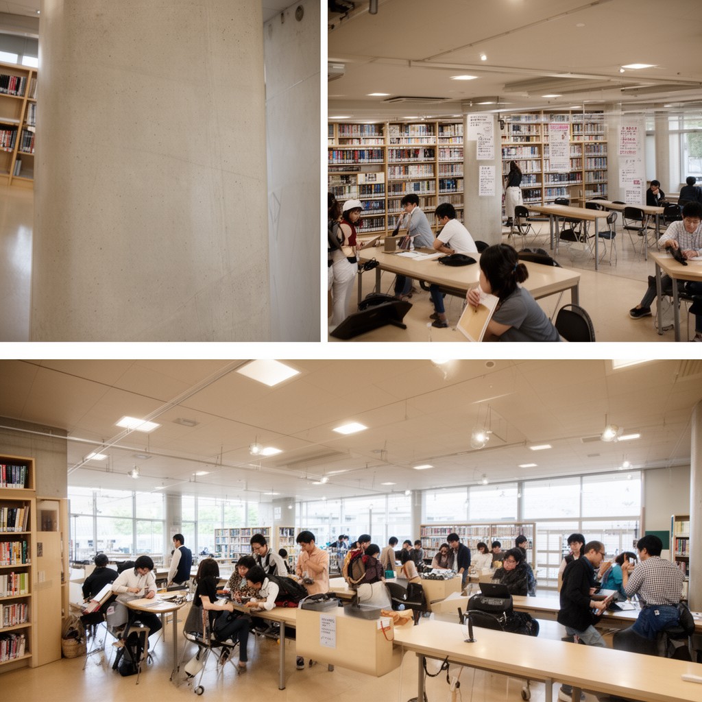 AI-generated illustration of Kashiwa Library
