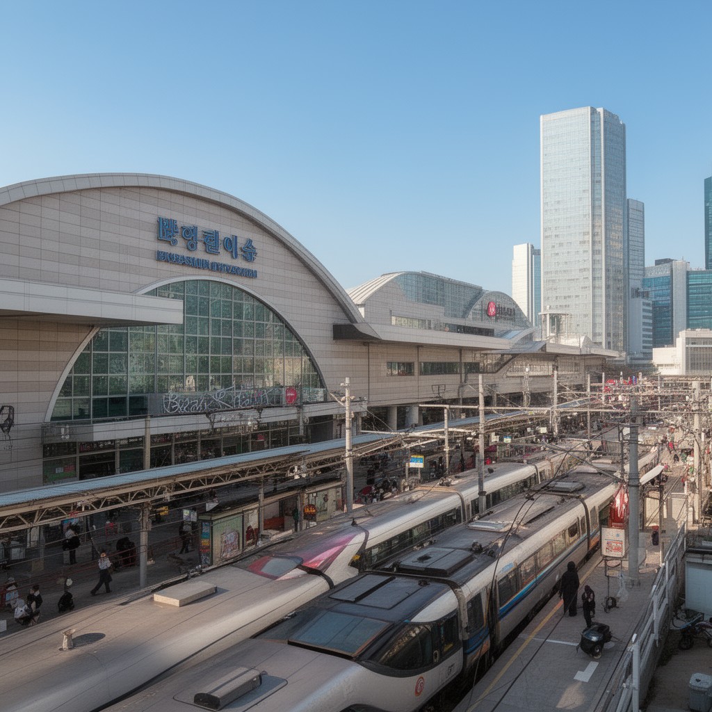 AI-generated illustration of Busan Station
