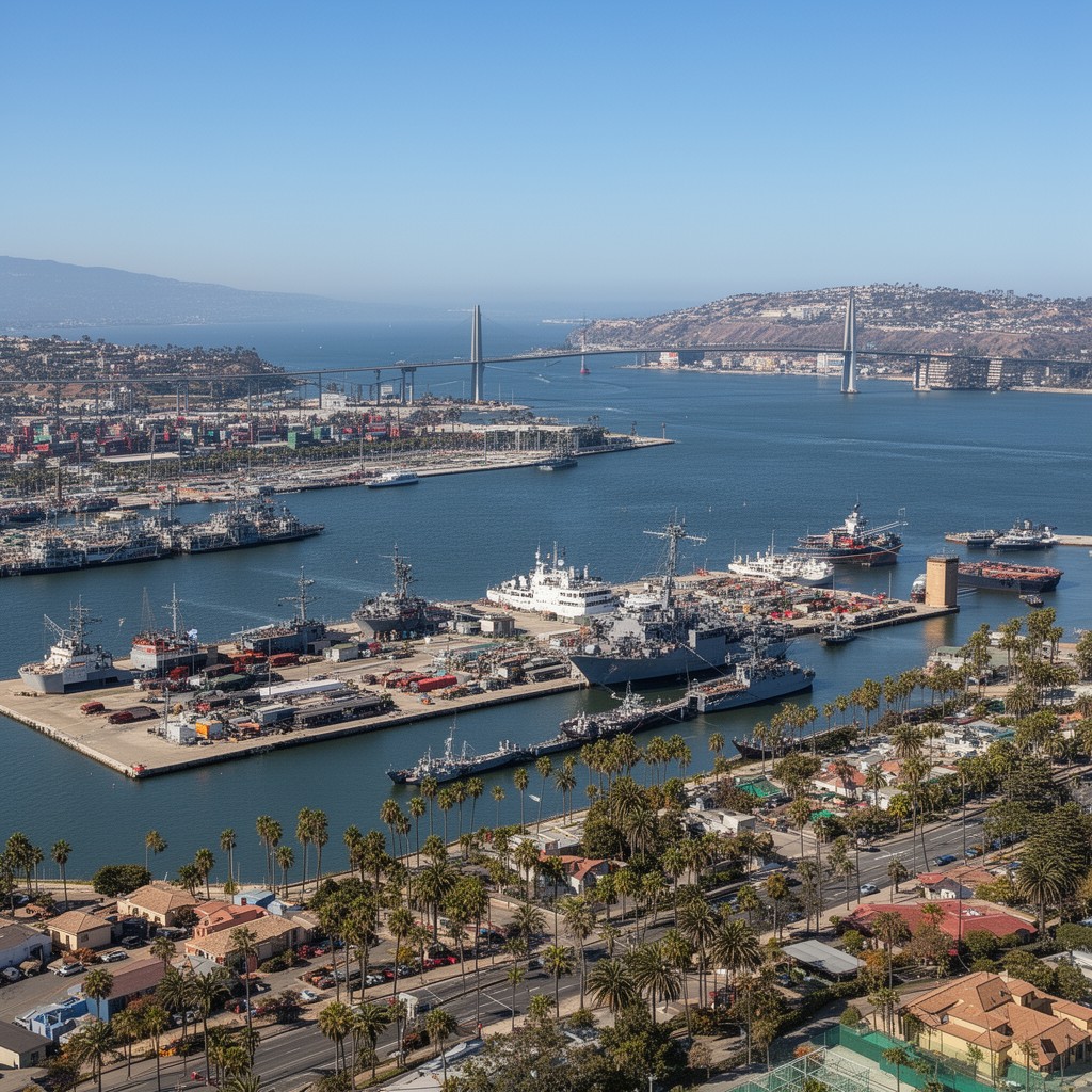 AI-generated illustration of San Diego Bay