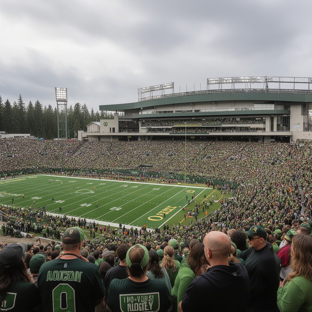 AI-generated illustration of Autzen Stadium