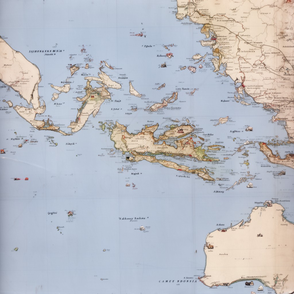 AI-generated illustration of Indonesian archipelago