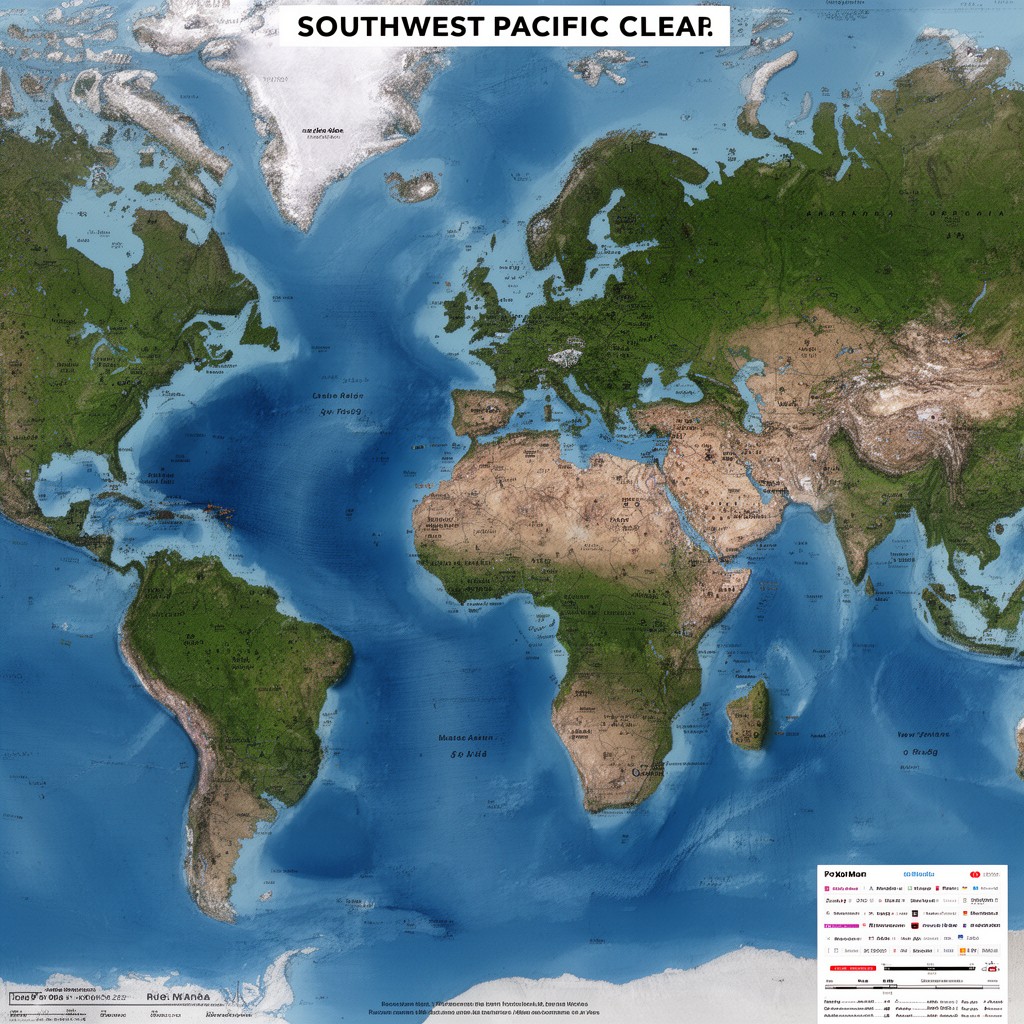 AI-generated illustration of southwest Pacific Ocean