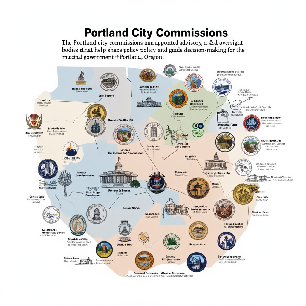 AI-generated illustration of Portland city commissions