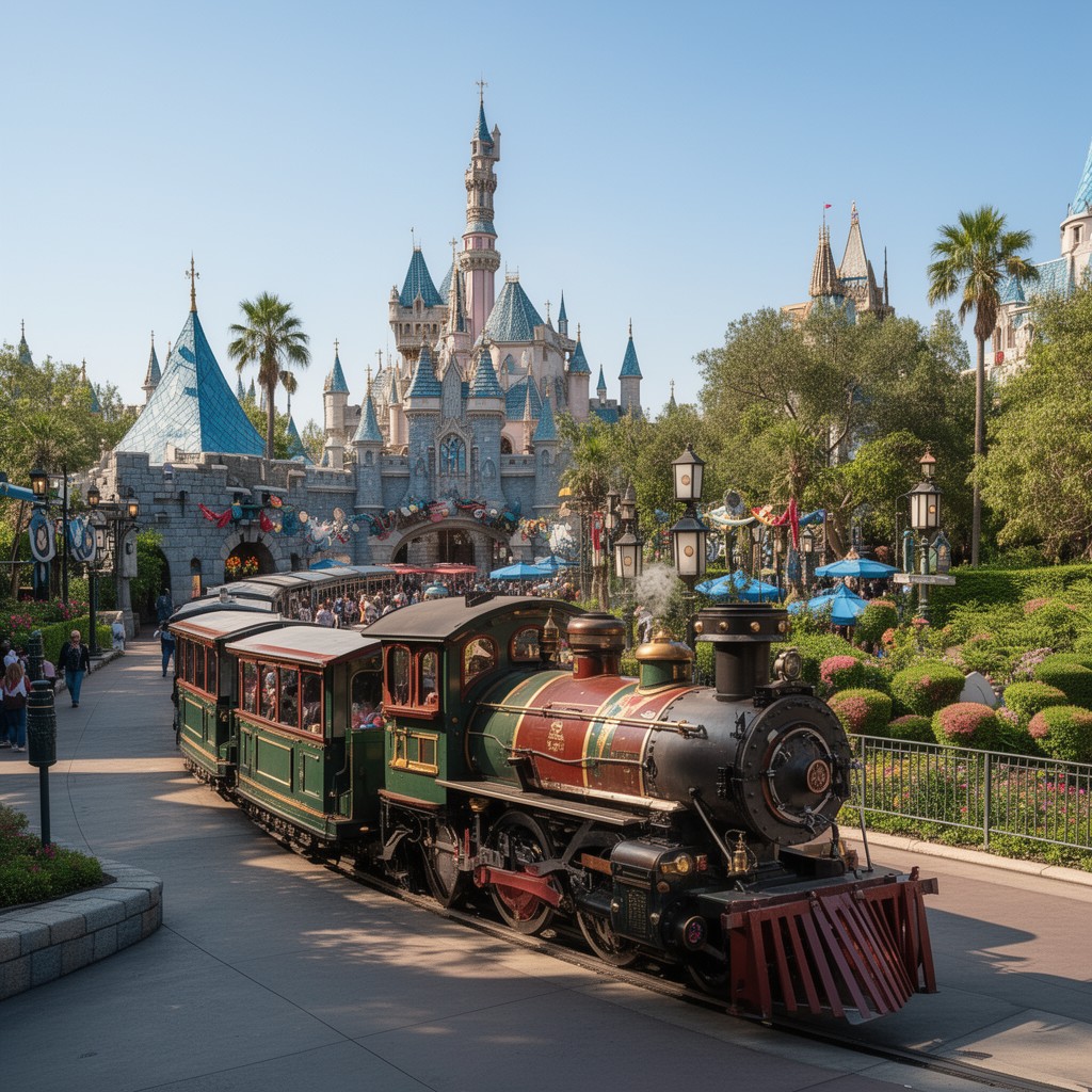 AI-generated illustration of Disneyland Railroad