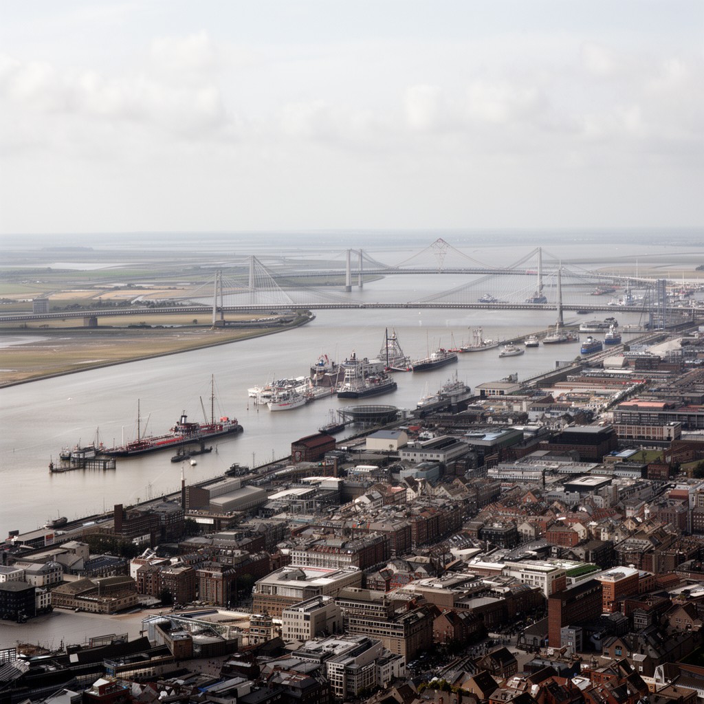 AI-generated illustration of Thames Estuary