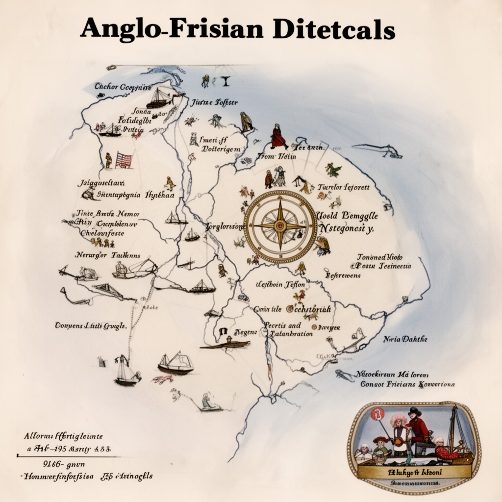 AI-generated illustration of Anglo-Frisian dialects