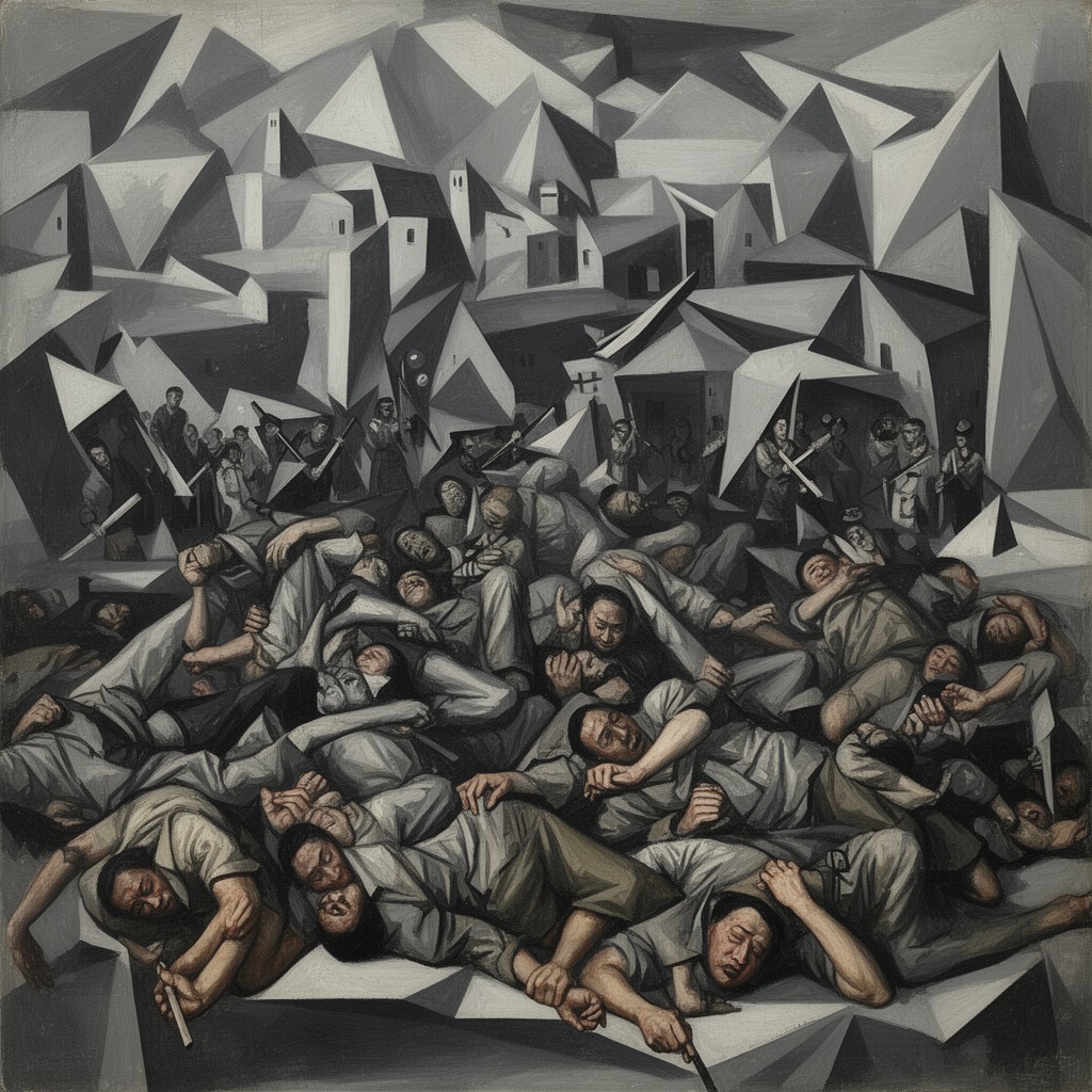 AI-generated illustration of Massacre in Korea