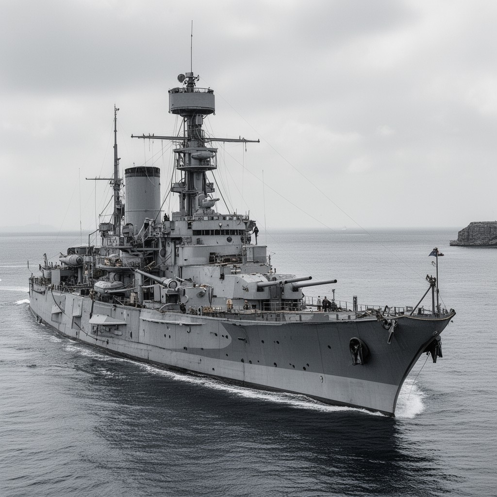 AI-generated illustration of HMS Drake