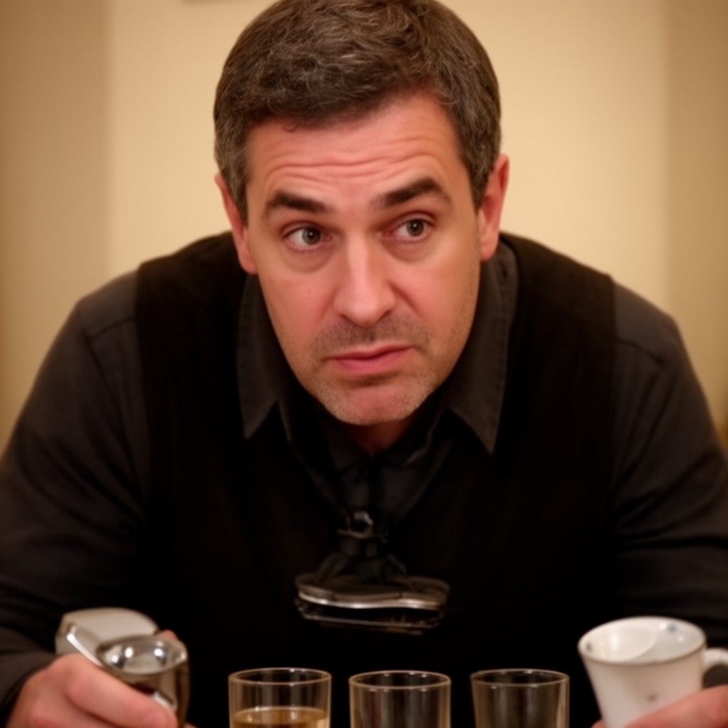 AI-generated illustration of Rowan Atkinson