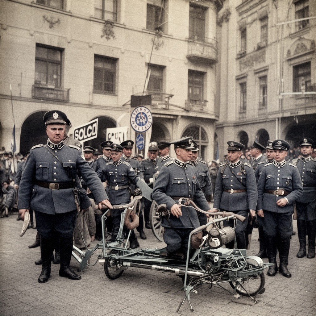 AI-generated illustration of Bavarian police