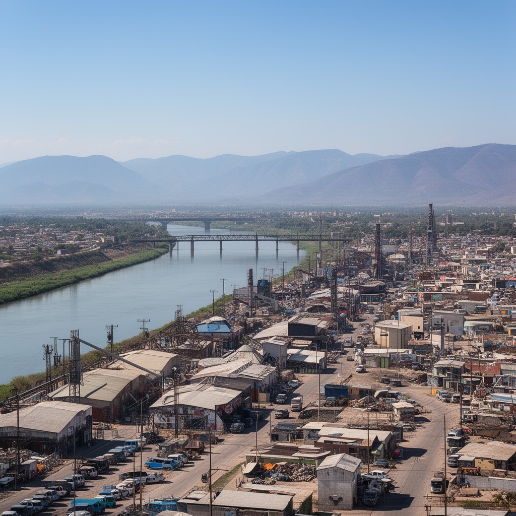 AI-generated illustration of Piedras Negras, Coahuila, Mexico