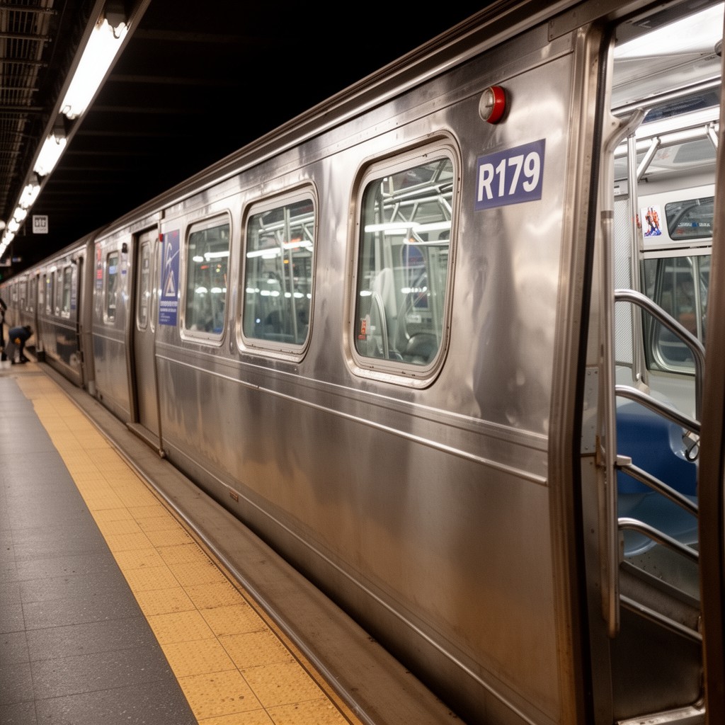 AI-generated illustration of R179 subway cars