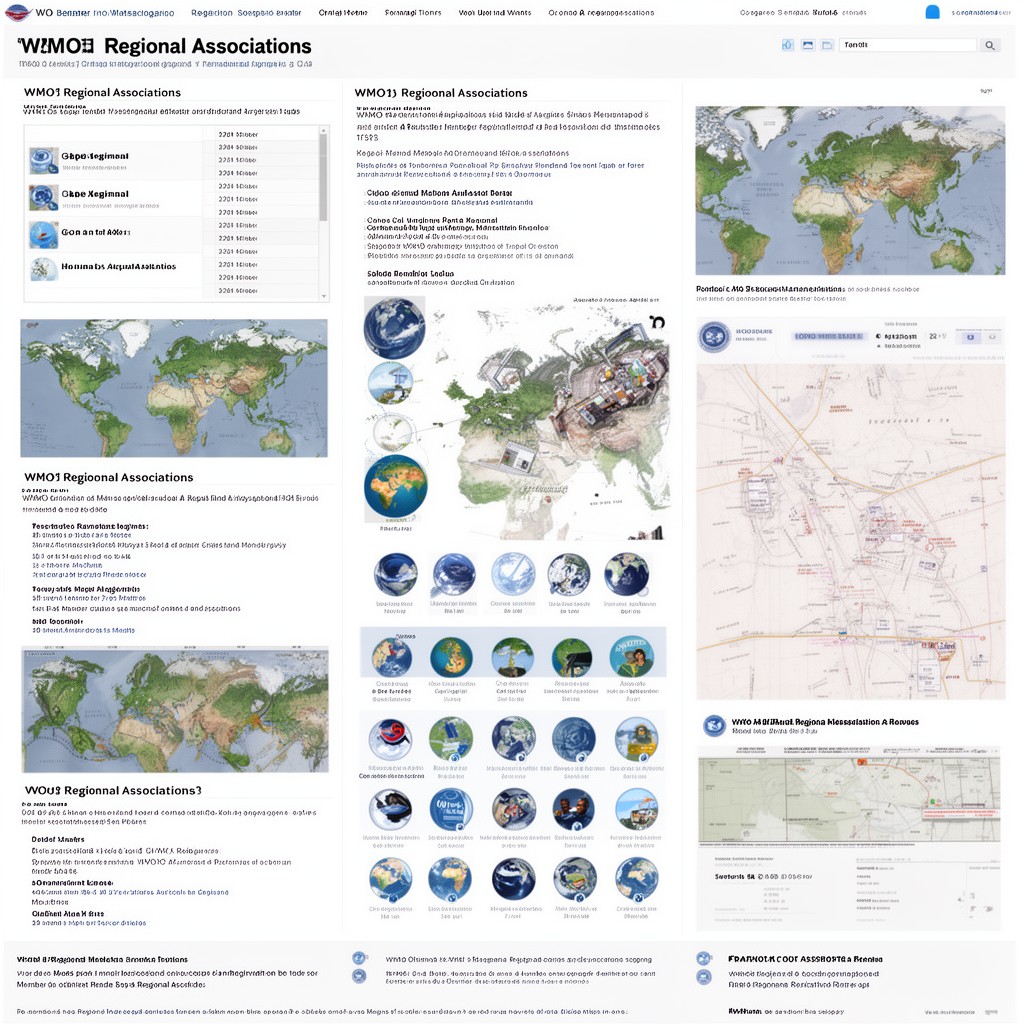 AI-generated illustration of WMO regional associations