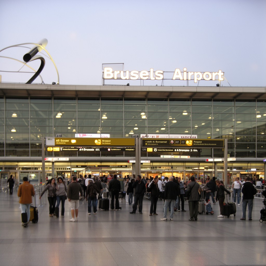 AI-generated illustration of Brussels Airport