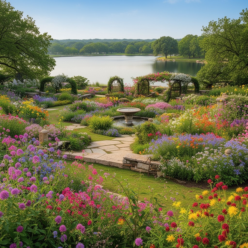 AI-generated illustration of Dallas Arboretum and Botanical Garden