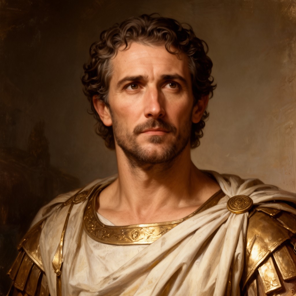 AI-generated illustration of Julius Caesar