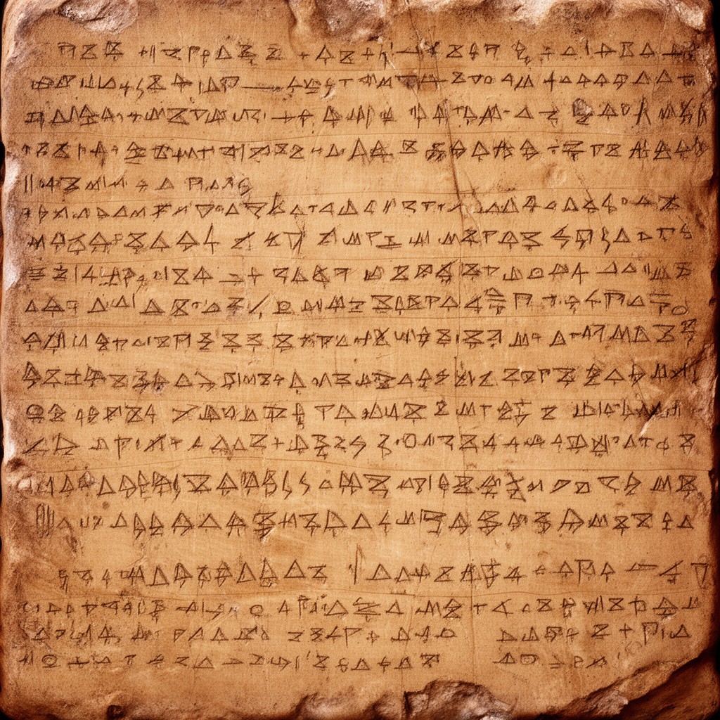AI-generated illustration of Linear B inscriptions