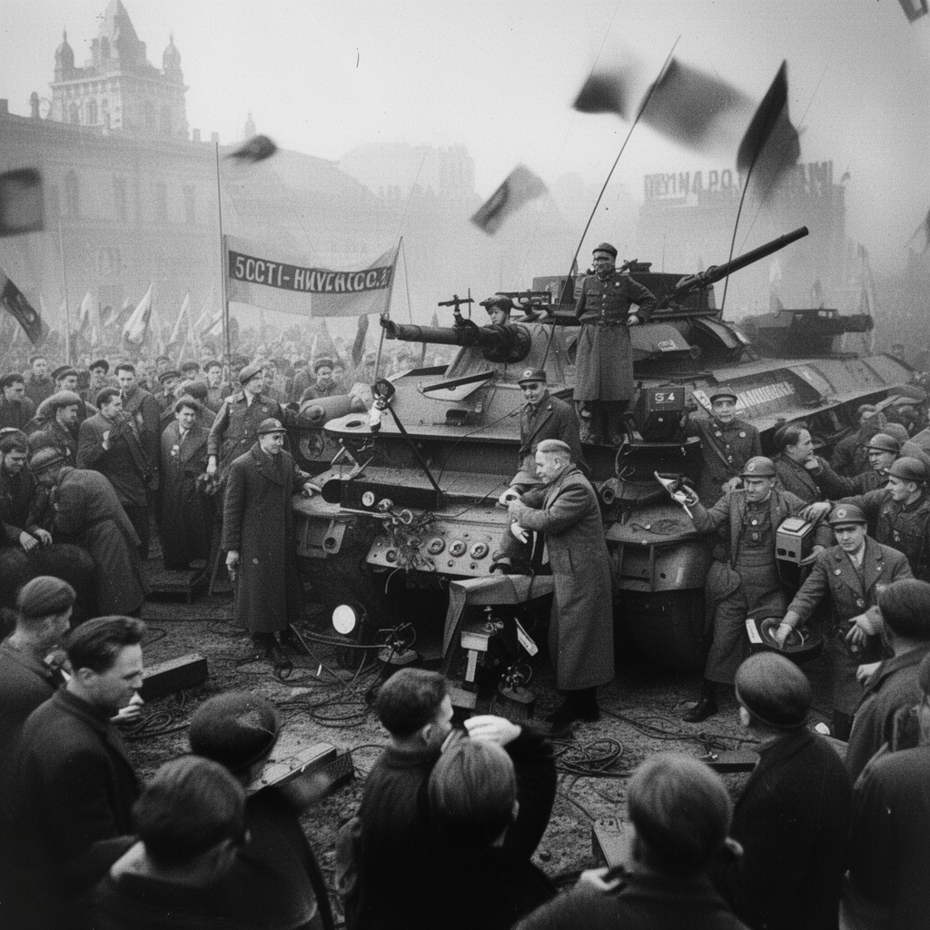 AI-generated illustration of Soviet–Hungarian relations