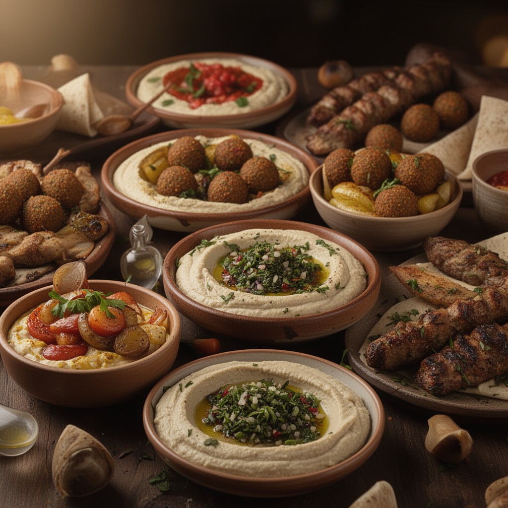 AI-generated illustration of Levantine cuisine