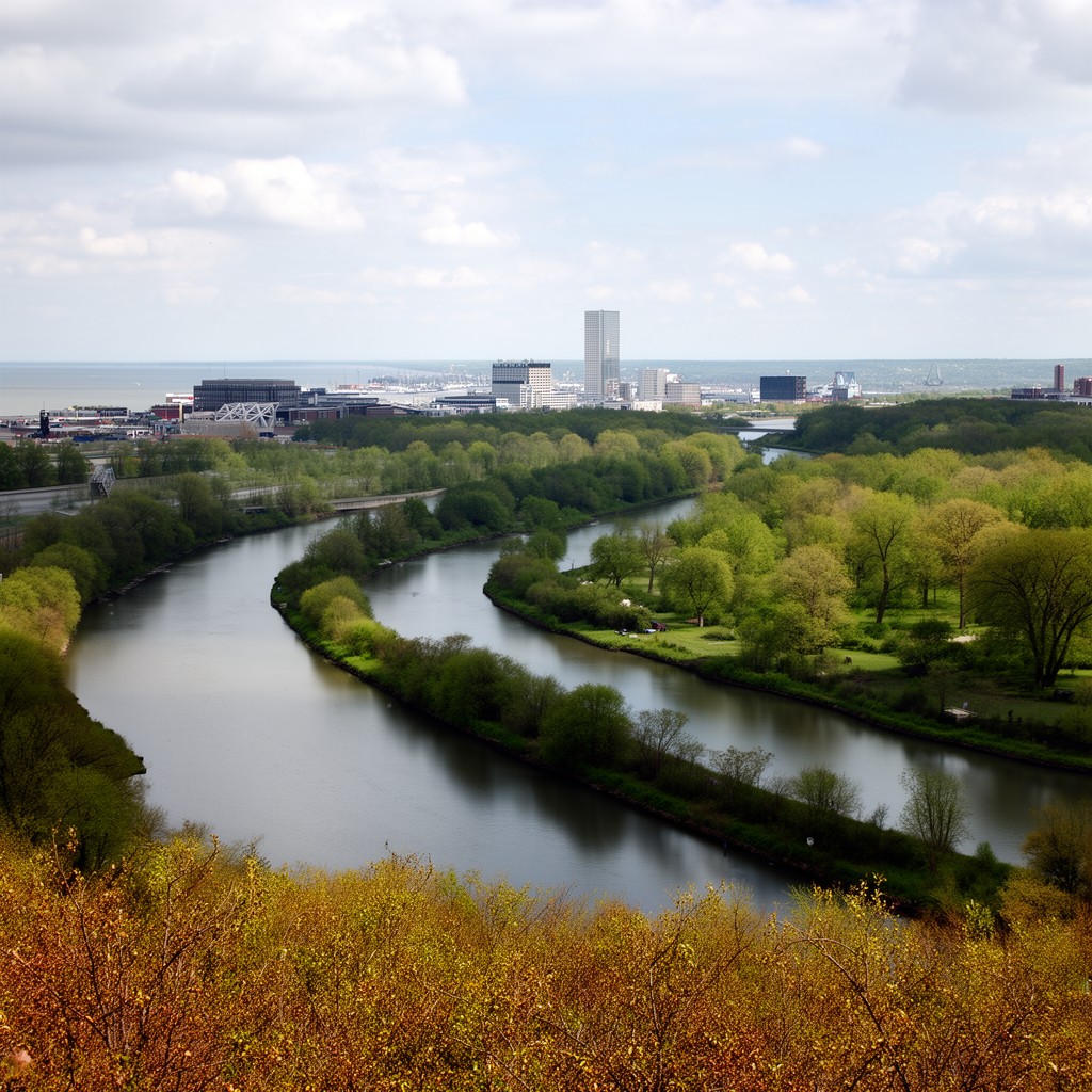 AI-generated illustration of Manitowoc River
