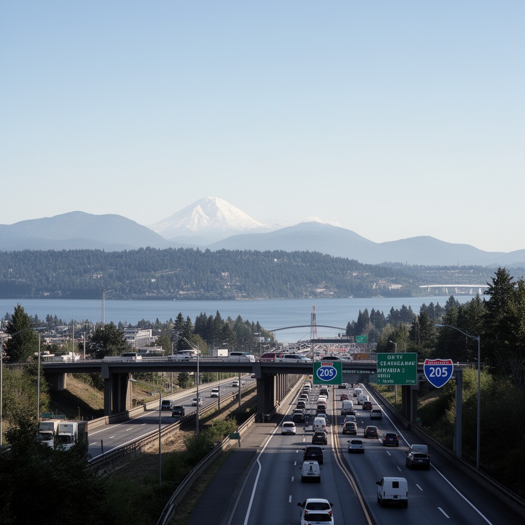 AI-generated illustration of Interstate 205