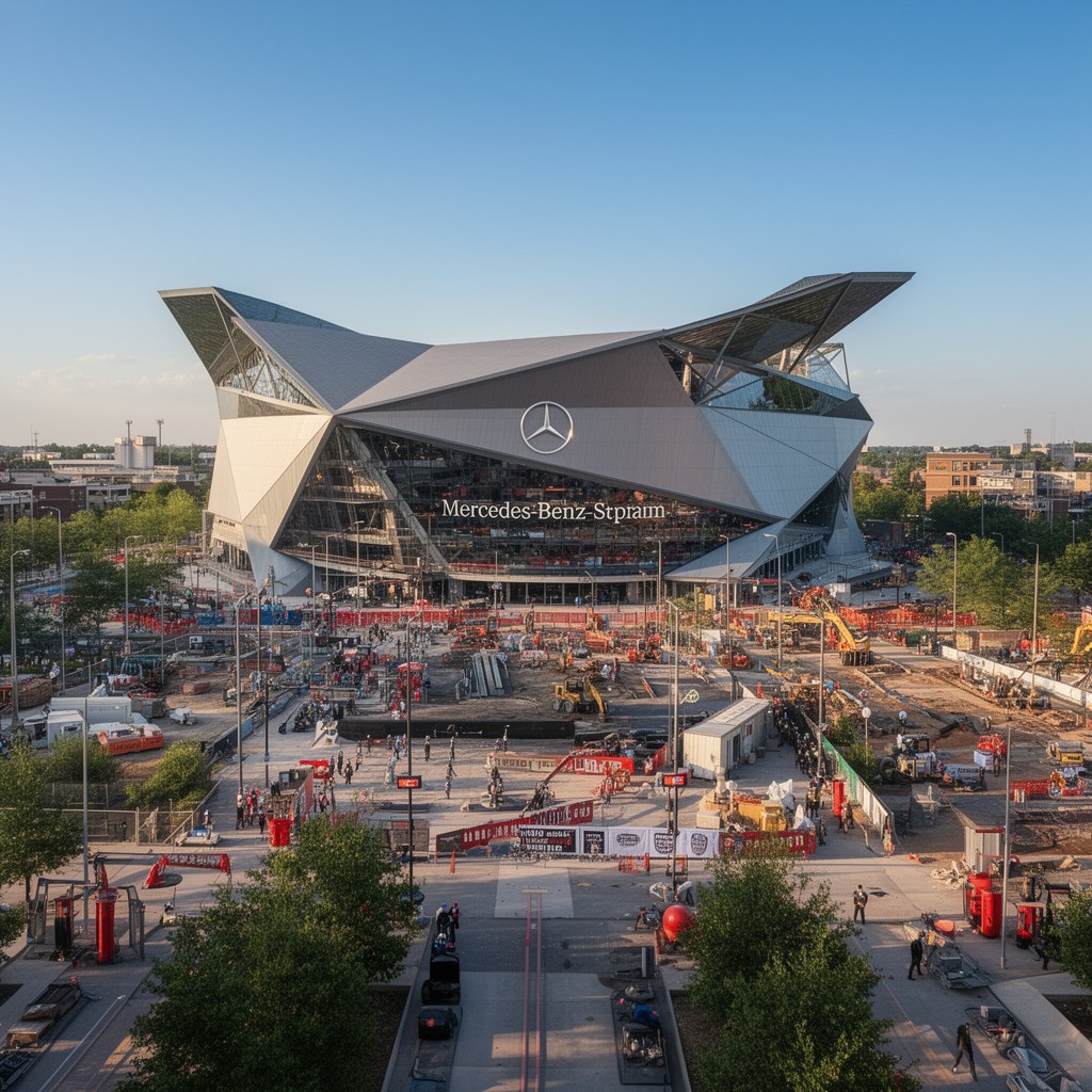 AI-generated illustration of Mercedes-Benz Stadium
