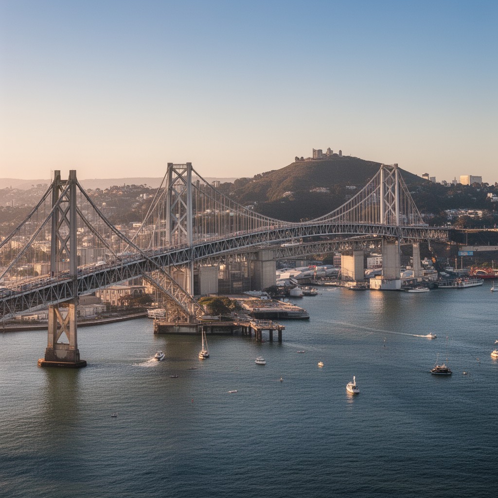 AI-generated illustration of Bay Bridge