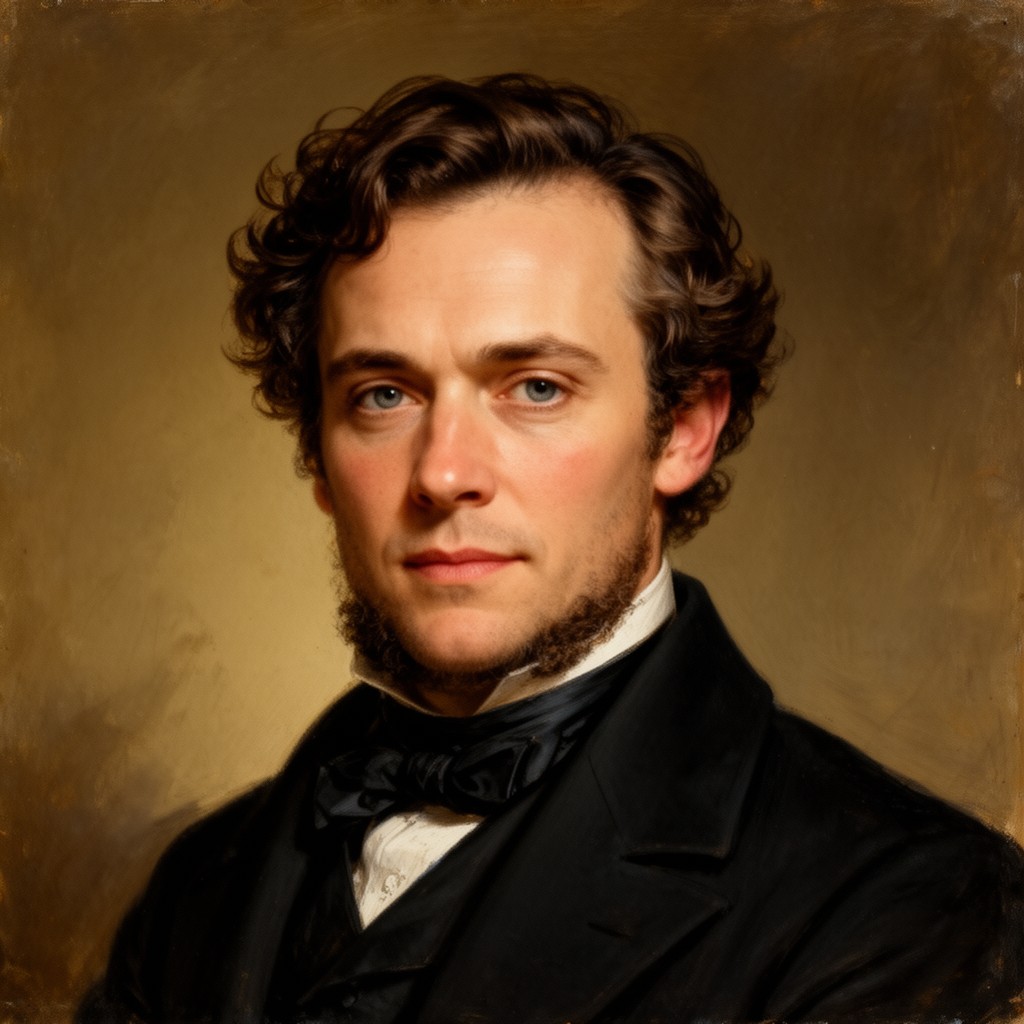 AI-generated illustration of Johan Sebastian Welhaven