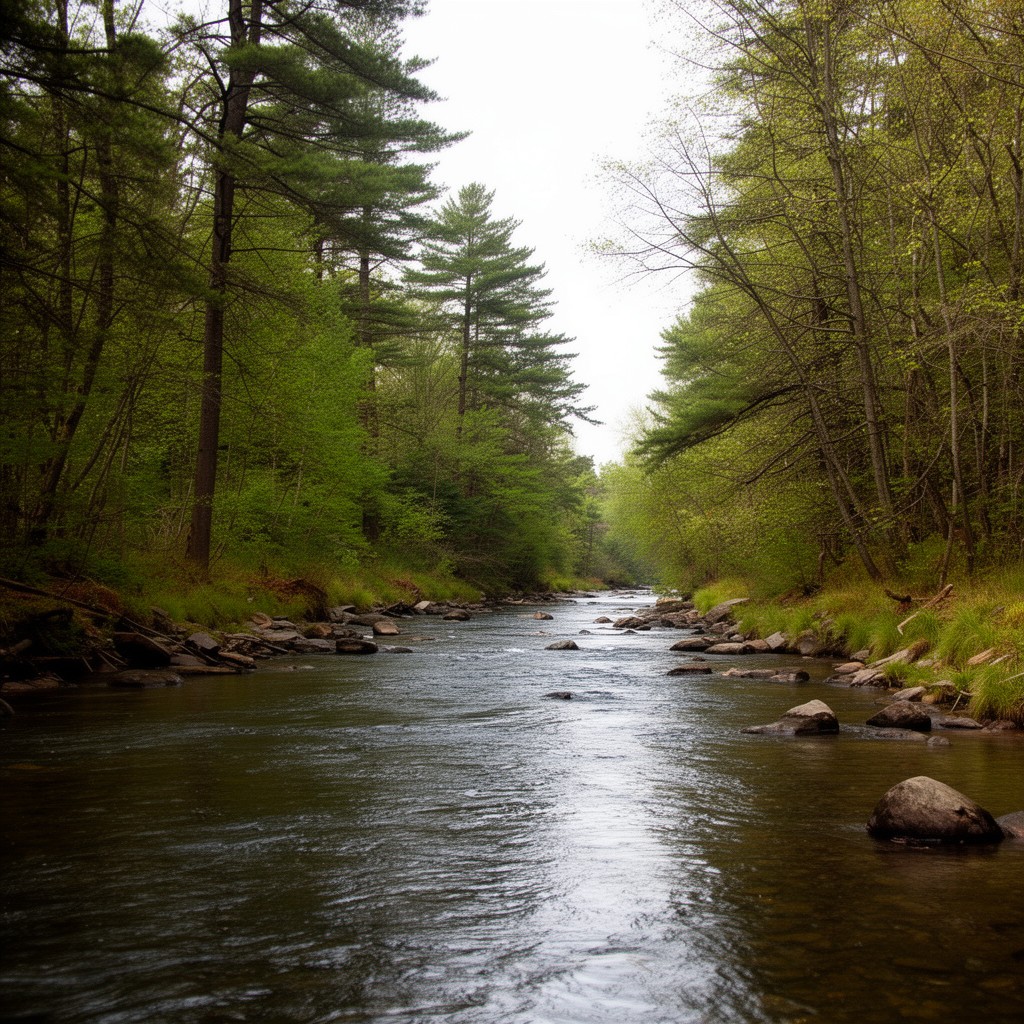 AI-generated illustration of Pere Marquette River