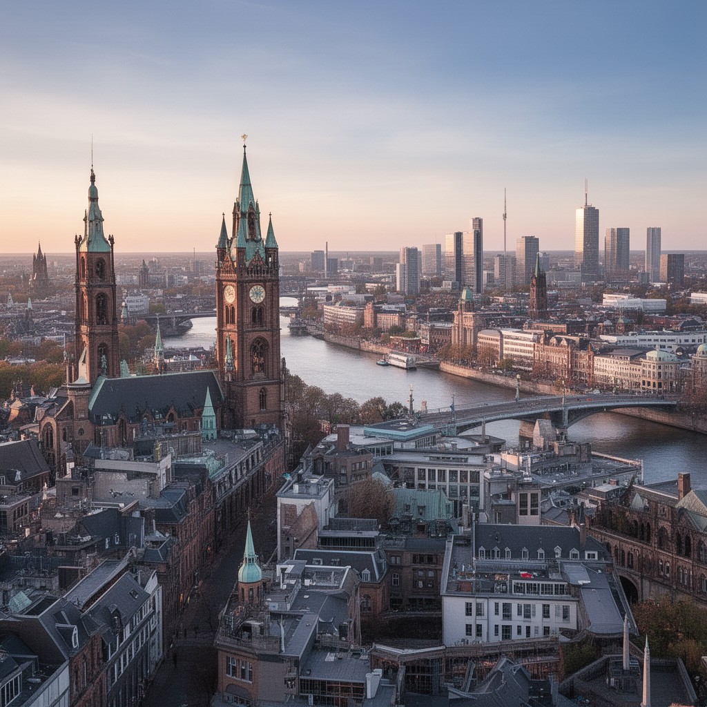AI-generated illustration of Düsseldorf
