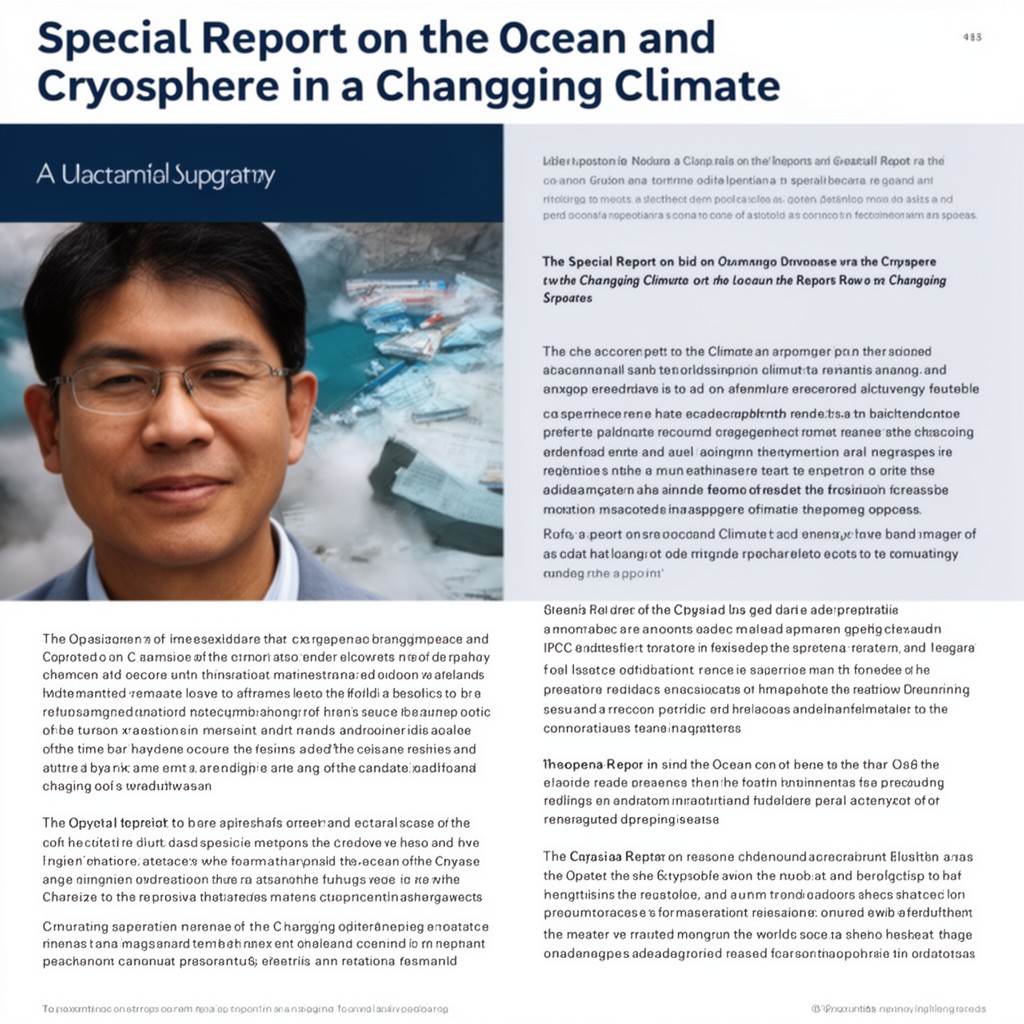 AI-generated illustration of Special Report on the Ocean and Cryosphere in a Changing Climate