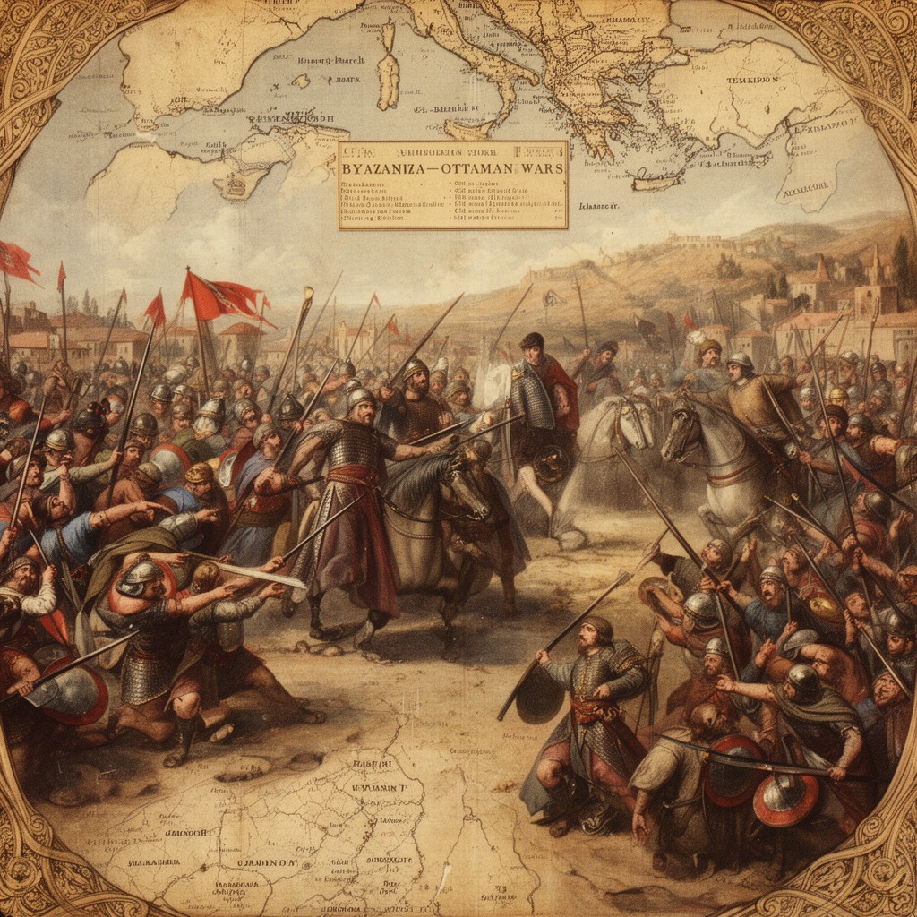 AI-generated illustration of Byzantine–Ottoman wars