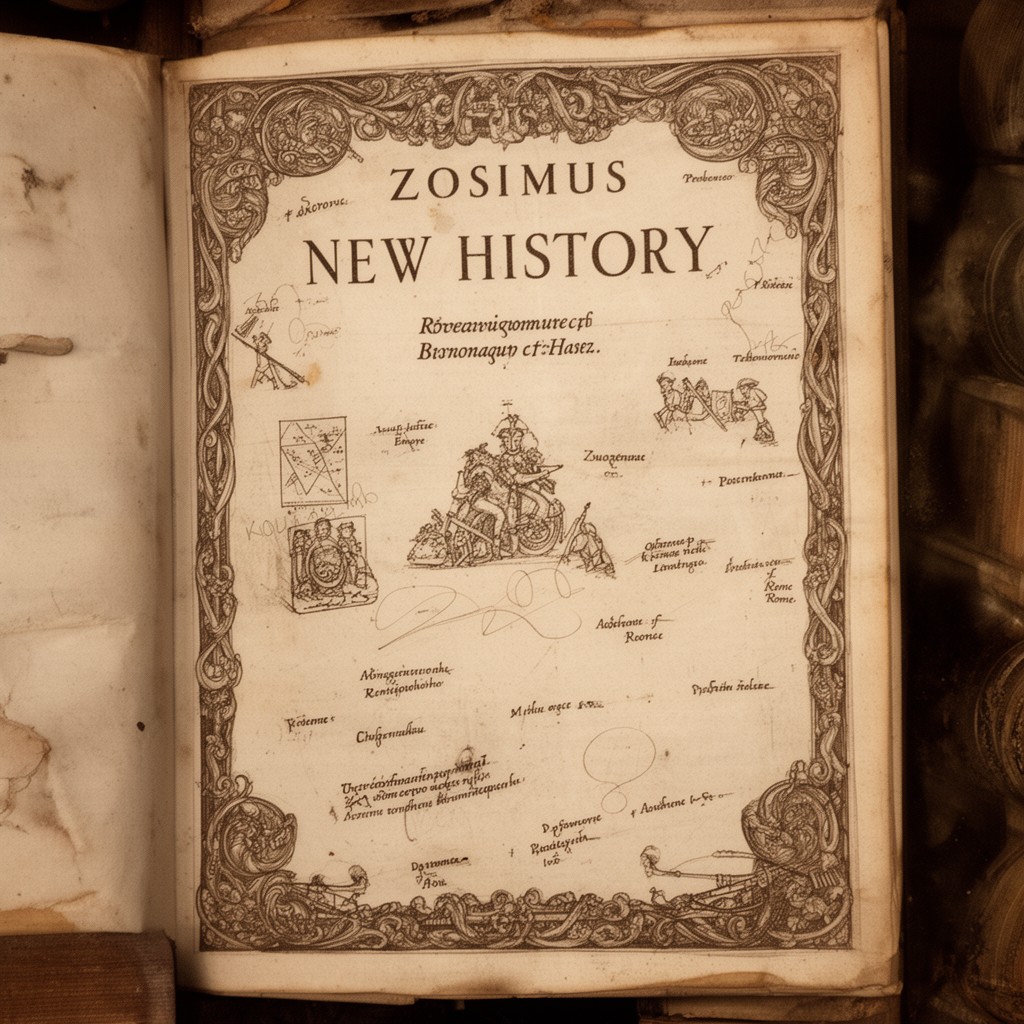 AI-generated illustration of Zosimus' "New History"