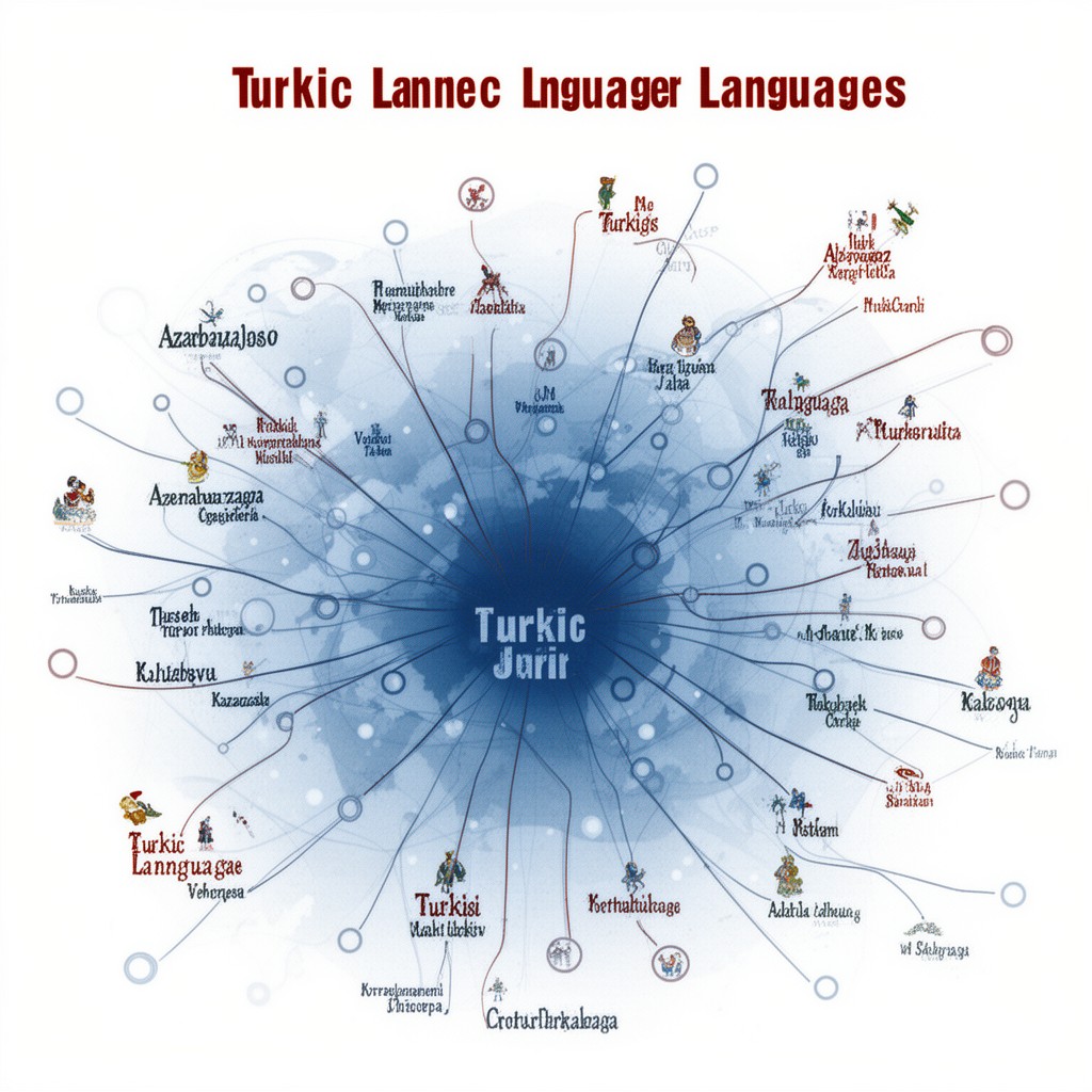 AI-generated illustration of Turkic languages
