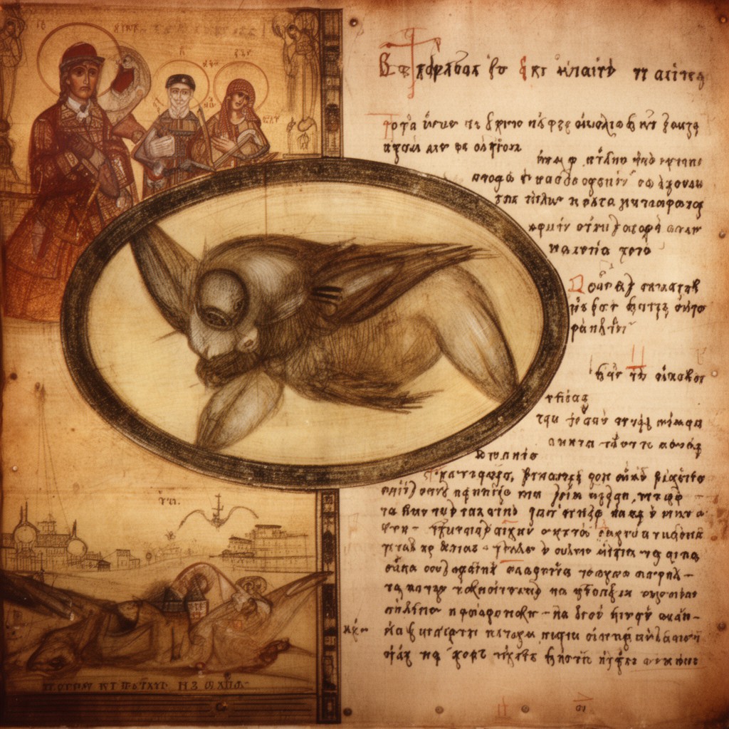 AI-generated illustration of Byzantine poetry