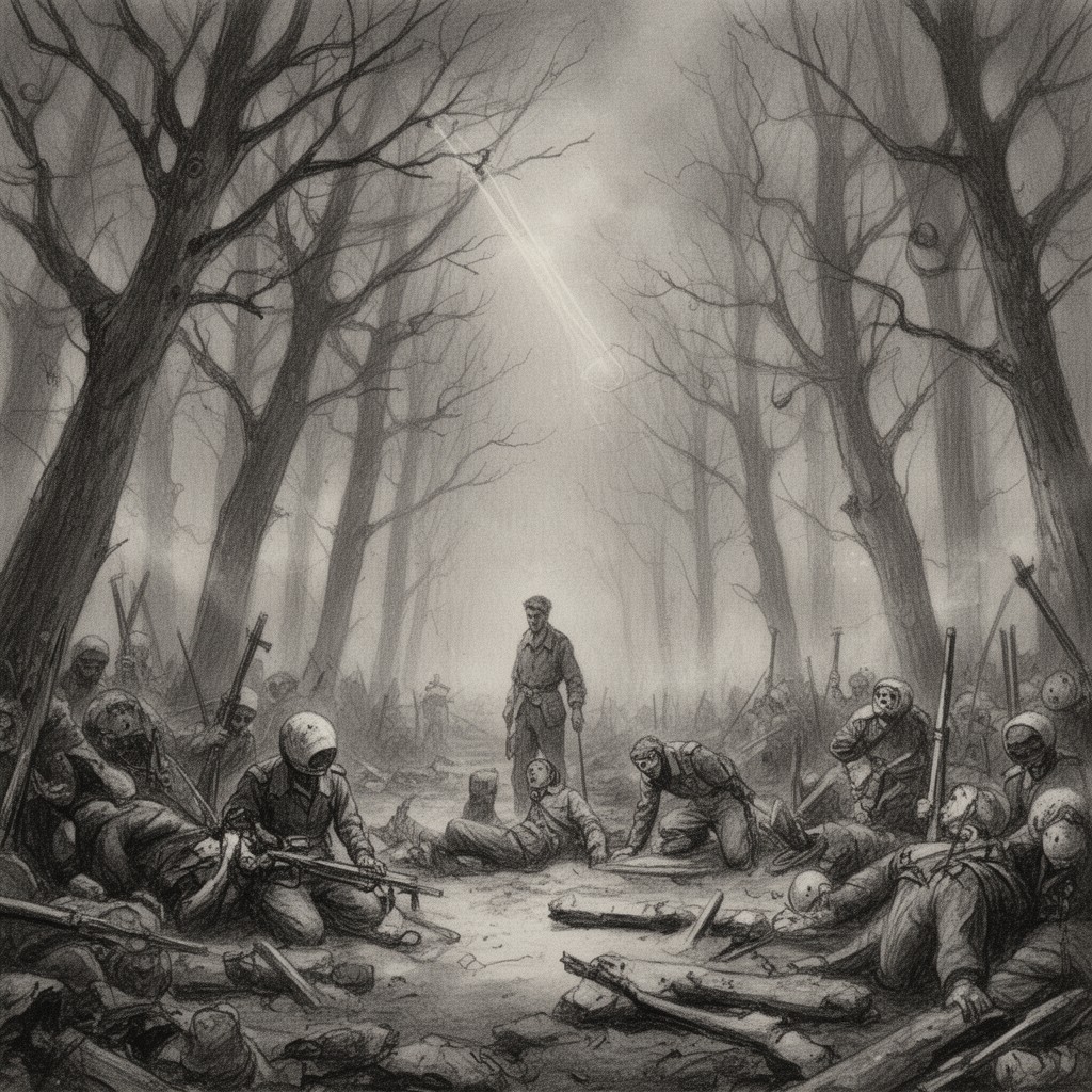 AI-generated illustration of Strange Meeting