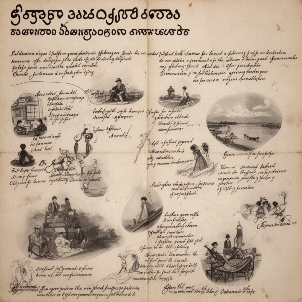 AI-generated illustration of Georgian poetry
