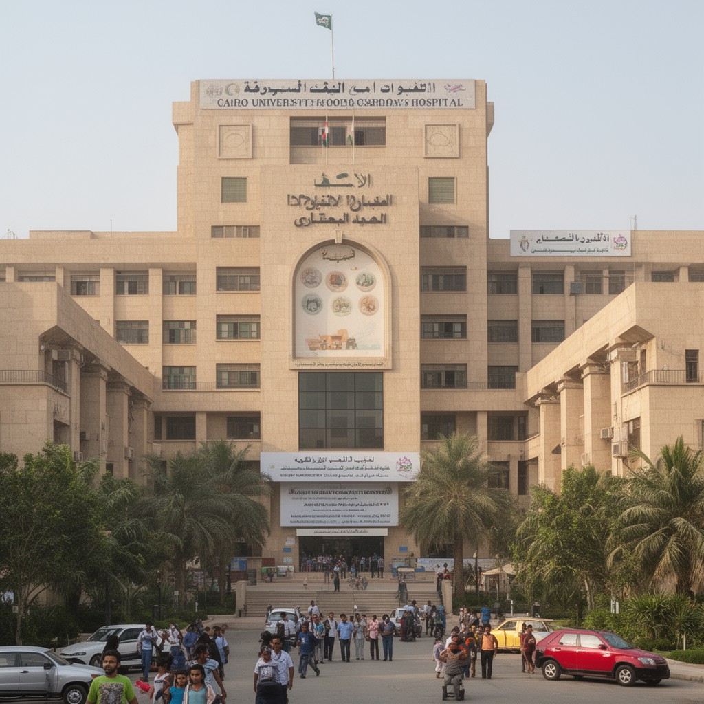 AI-generated illustration of Cairo University Children’s Hospital