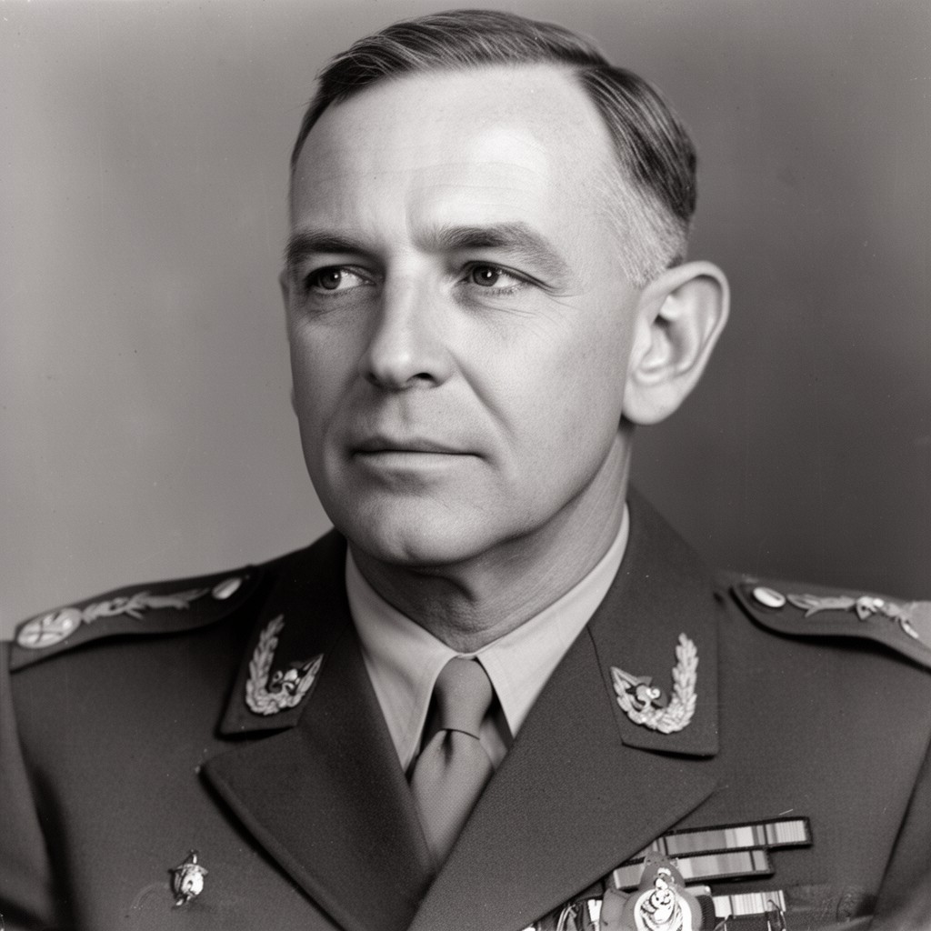 AI-generated illustration of Jacob L. Devers