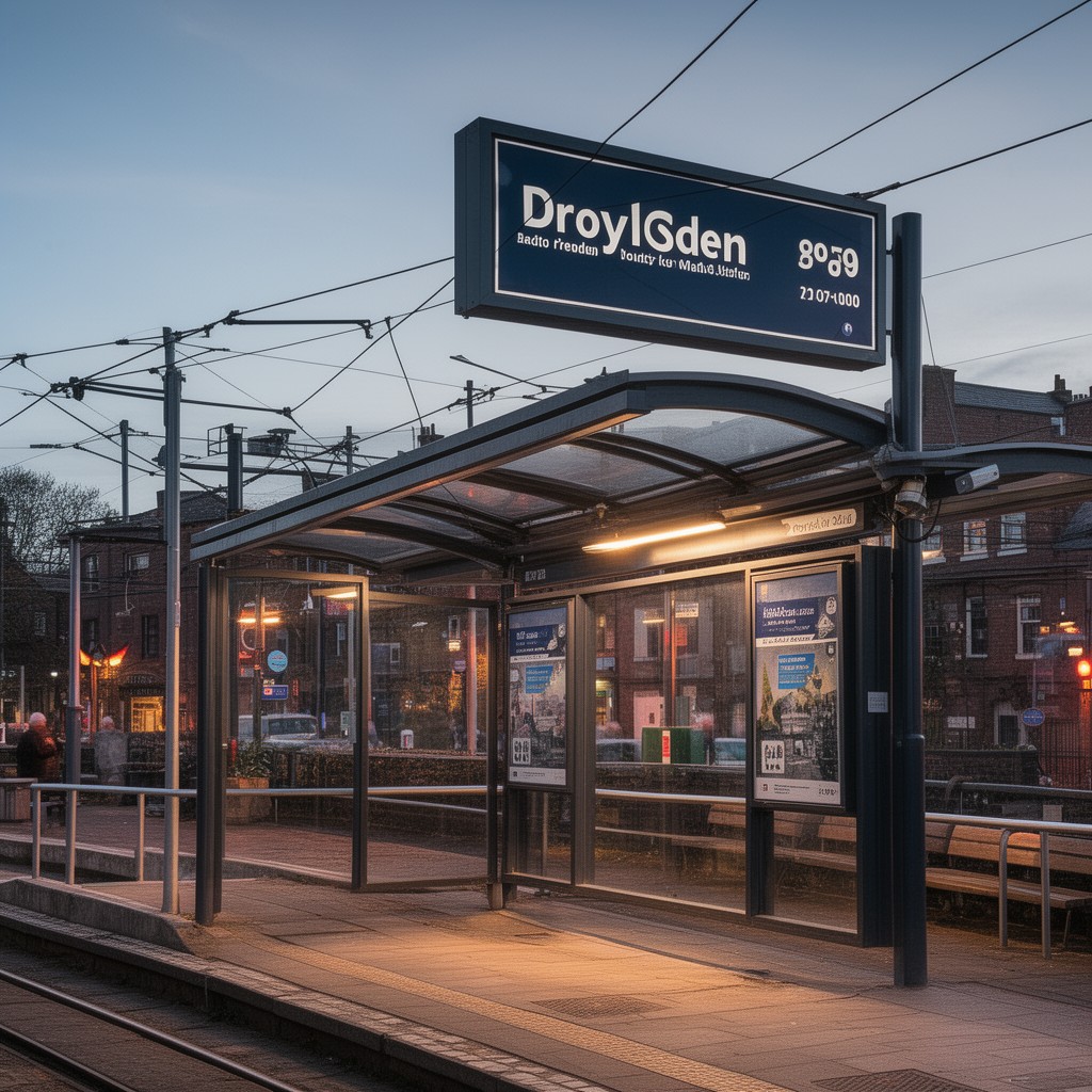 AI-generated illustration of Droylsden tram stop