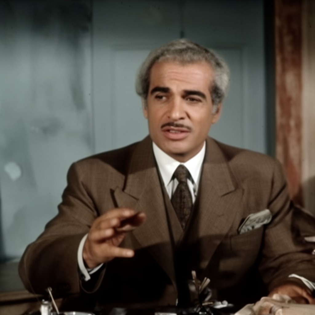 AI-generated illustration of Omar Sharif