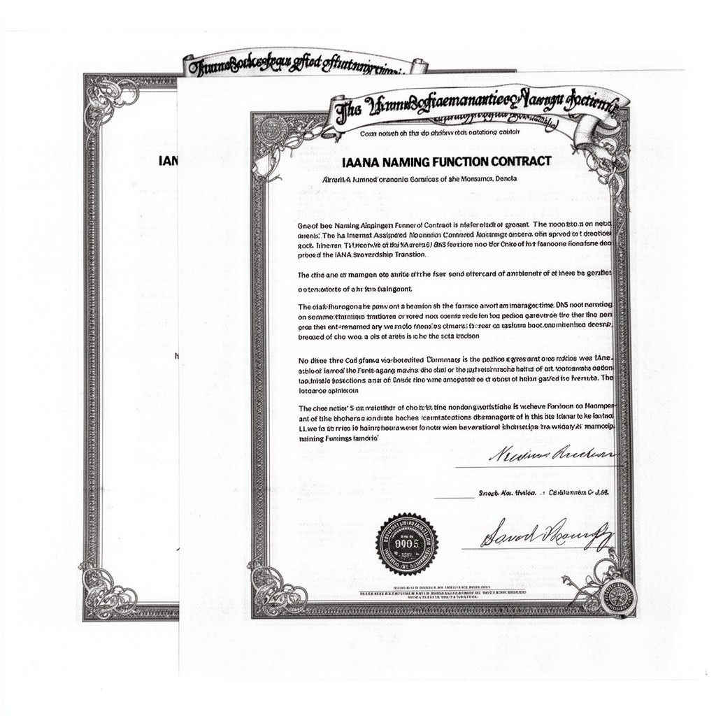 AI-generated illustration of IANA Naming Function Contract