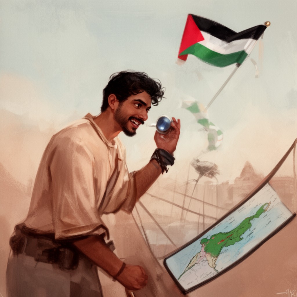 AI-generated illustration of Palestinian American