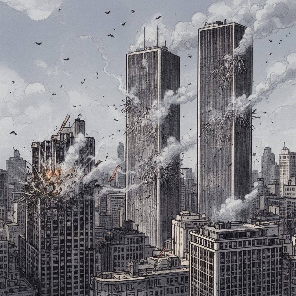 AI-generated illustration of The 9/11 Report: A Graphic Adaptation