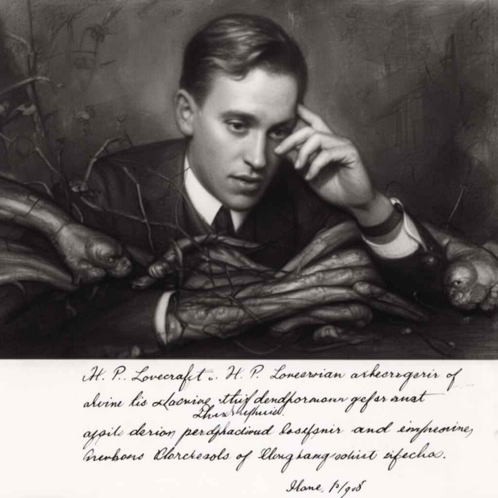 AI-generated illustration of H. P. Lovecraft