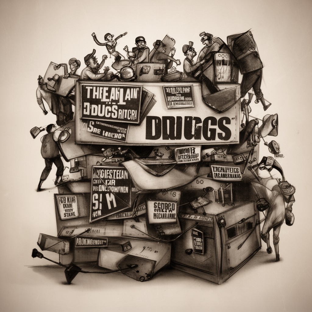 AI-generated illustration of War on Drugs