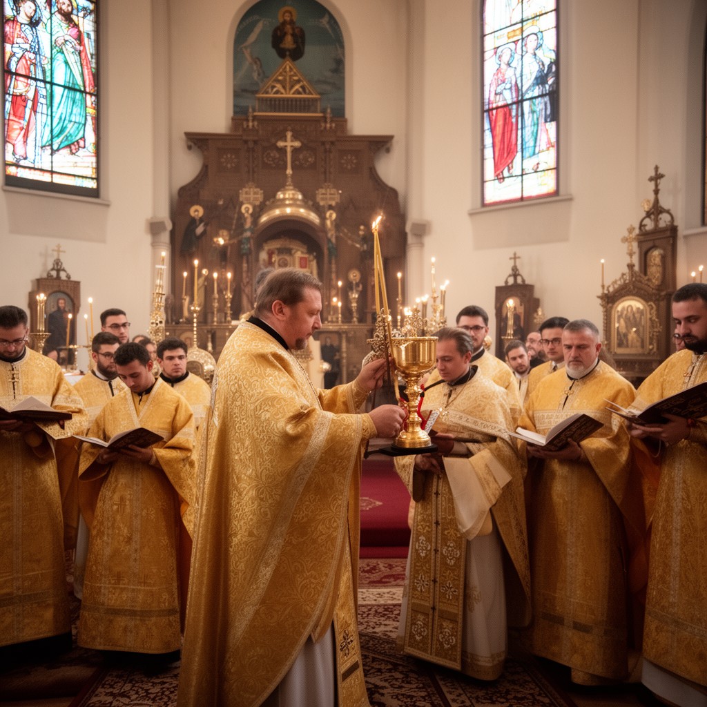 AI-generated illustration of Divine Liturgy of St. John Chrysostom