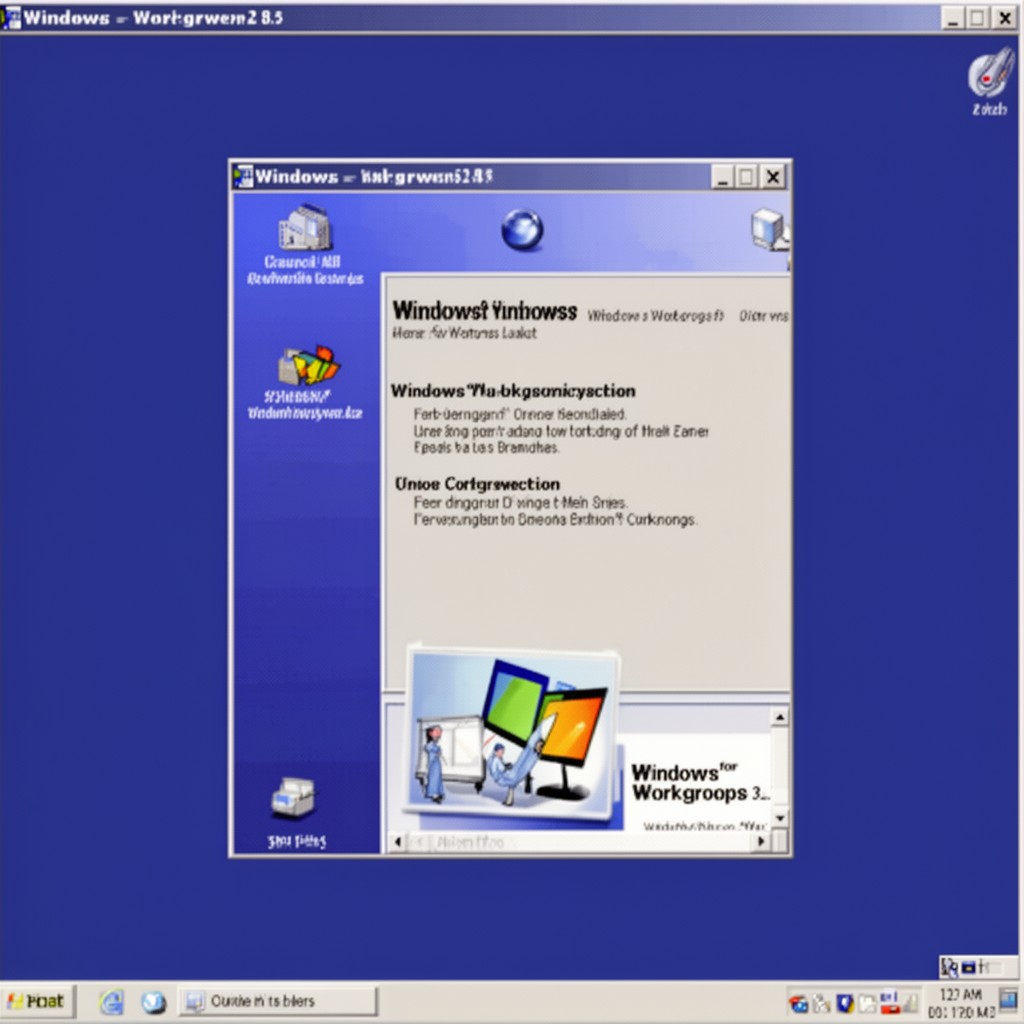 AI-generated illustration of Windows for Workgroups