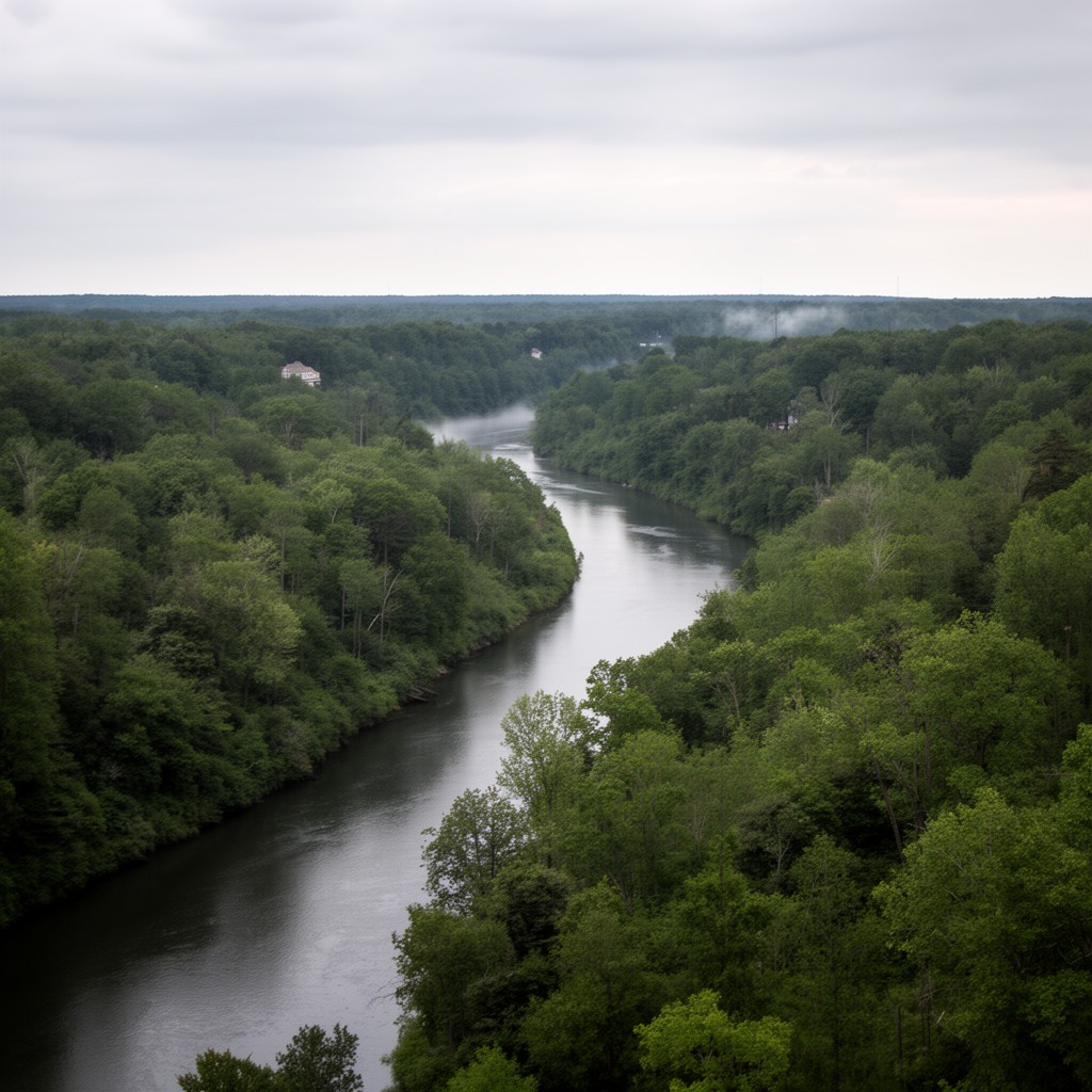 AI-generated illustration of White River (Michigan)